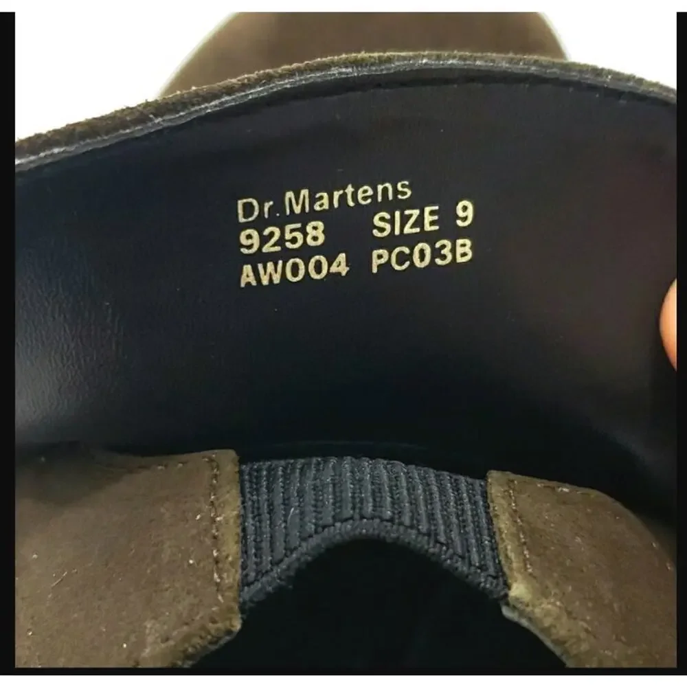 Dr Martens~Men's Size 9~Brown Suede Leather Round Toe Slip On Loafer Shoes 9258